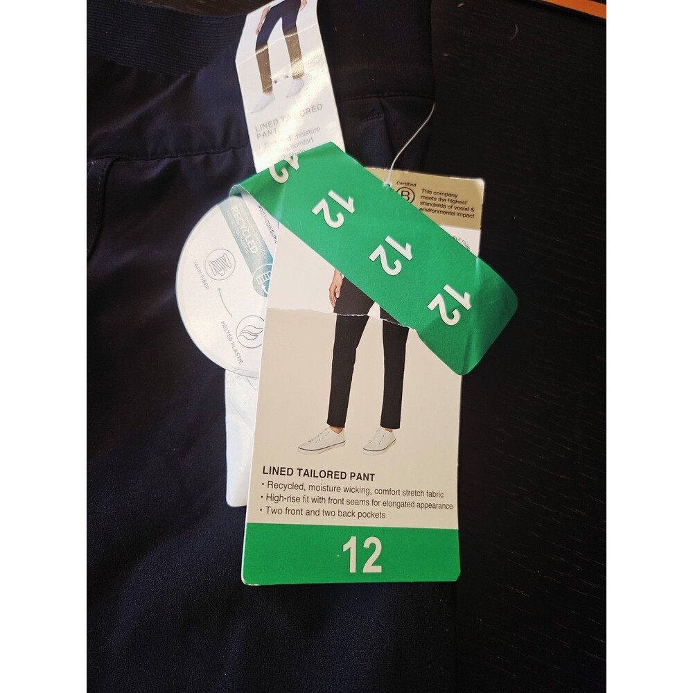 NWT Mondetta Lined Tailored Straight Leg Black Pants Size 12 - Picture 5 of 7